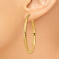 thumbnail image 3 of 14K Yellow Gold Earring Hoop Women'S 46 mm Diamond-Cut 2.8X46Mm Hollow Earrings, 3 of 4