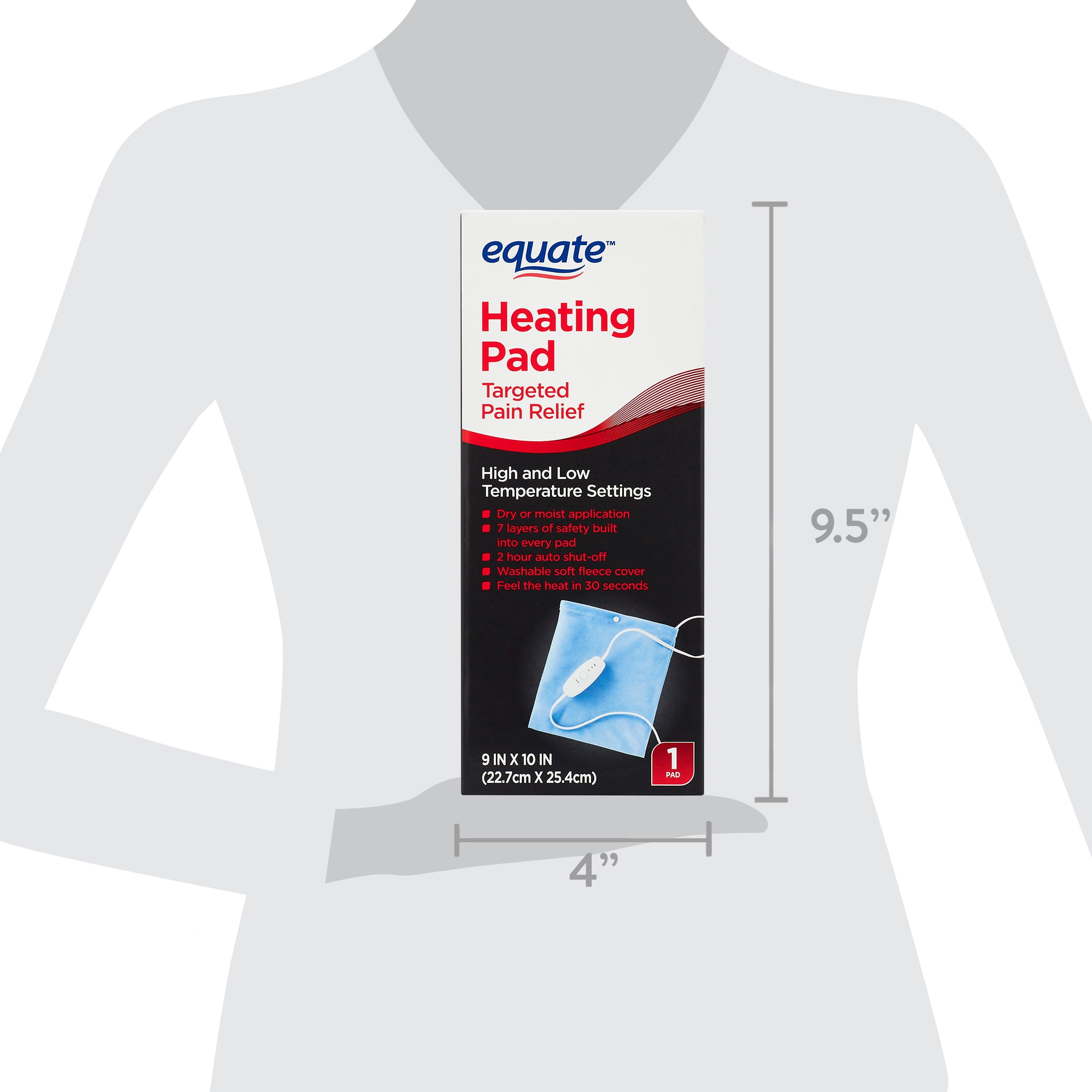 Equate Heating Pad 9" x 10"