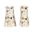 thumbnail image 7 of Daiia Cartoon Chickens Print Women's Dresses 2025 Trendy Short sleeve Dresses Casual Baggy Flowy Maxi Sun Dresses, 7 of 7