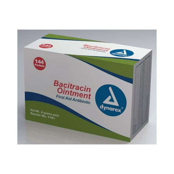 Bacitracin without Zinc, 0.9 Gram Foil Sets [Dynarex] (Box of 144)