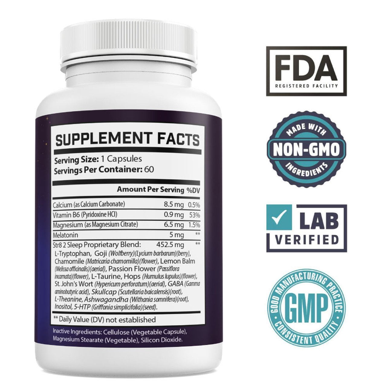 Success Chemistry Str82sleep Sleep Support Supplement with Herbal Blend - General Health & Wellness Support for Adults - 60 Count