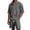Gray, variant on Mens Loungewear Sets Quarter Zip Waffle Shirt & Loose Shorts Vacation Outfits Summer Jacquard Tracksuit Jogging Matching Sets