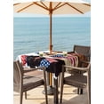 thumbnail image 4 of Square Outdoor Tablecloth with Umbrella Hole 4th of July Outside Table Cloth Waterproof Patio Table Cover Independence Day Dogs Blue Red Stars Zipper Tablecloths for Picnic Party Camping 54x54 Inch, 4 of 8