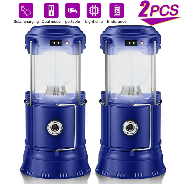 Lichamp 2 Pack LED Camping Lanterns, Battery Powered Lantern Flashlight COB Camp Light for Power Outages, Camping Supplies and Home HUR