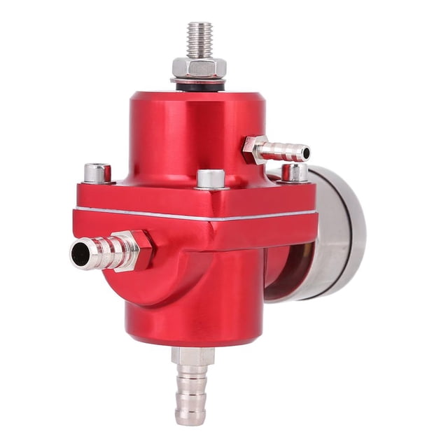 Fyydes Kit de Régulateur de Pression de Carburant Régulateur de Pression, Jauge de Régulateur de Pression de Carburant en Aluminium Universel et Kit de Tuyau 0-140 PSI Réglable