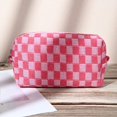 thumbnail image 7 of Pakyozj 2 Pieces Makeup Bag Large Checkered Cosmetic Bag Capacity Canvas Mix Travel Toiletry Bag Organizer Cute Makeup Brushes Aesthetic Accessories Storage Bag for Women, 7 of 7