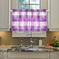 thumbnail image 2 of Yayeee Kitchen Curtains Tier Pair Light Filtering 27"x36" Rod Pocket Short Cafe Window Panel, Purple And White Pattern, 2 of 7