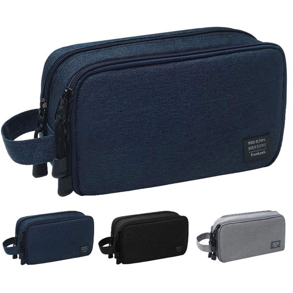 Neceser FUNKESH, organizador impermeable para hombre, color azul oscuro
