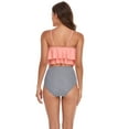 thumbnail image 2 of Un conjunto de trajes de baño femeninos, bikini de traje de baño dividido de cintura alta con volantes dobles, 2 of 4