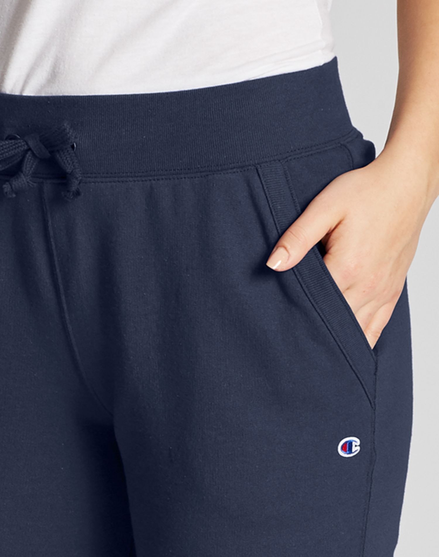 Champion Women s Athletics Powerblend Joggers Pop Color Logo Ice Cake S Walmart