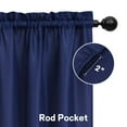 thumbnail image 2 of Haperlare Navy Blue Kitchen Curtain Set 3 Pcs 24 inch long Waffle Woven Texutred Blackout Tier Curtains and Valance Set for Bathroom Cafe, 2 of 6