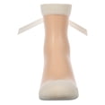 thumbnail image 5 of MeMoi Women's Silky-Sheer Cotton-Rich Crew Sock with Satin Bow - Girls - Female, 4, Winter White, 5 of 7