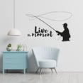 thumbnail image 3 of Live The Moment - Life Motivational Quote Fisherman Silhouette Recreational Fishing Design Vinyl Wall Sticker Wall Art Wall Decal Boys Girls Kids Room Design Bedroom Home Decoration Size (24x40 inch), 3 of 3