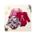 thumbnail image 2 of Kiapeise Pack of 3 Baby Rompers Onesie Long Sleeve Printed Jumpsuits Bodysuits for Infant Girl Boys, 2 of 9