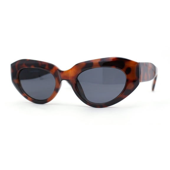 Womens Mod Cat Eye Retro Thick Plastic Sunglasses Tortoise Black