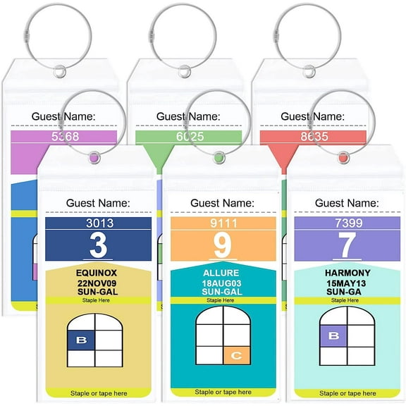 Cruise Luggage Tag Holder (6 Pack)， Weather Resistant Pvc Zip Pouch & Steel Loop For Princess, Carnival, Holland American, And Norwegian Cruise Line