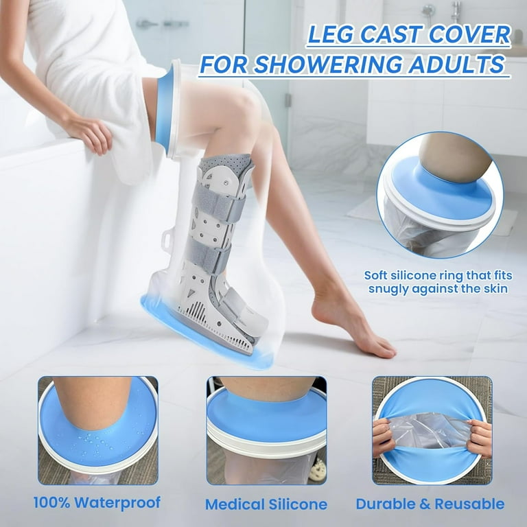 Zolife Waterproof Full Leg Cast Cover, Extra Wide, Non-Slip