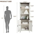 thumbnail image 2 of 70.87 Tall Bathroom Storage Cabinet, Farmhouse Storage Cabinet with 2 Barn Doors and Adjustable Shelves, Bathroom Organizer for Living Room, Entryway, Kitchen (Antique White), 2 of 14