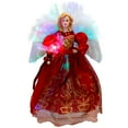 thumbnail image 2 of Northlight Lighted Fiber Optic Angel Christmas Tree Topper - 12" - Red and Gold, 2 of 6