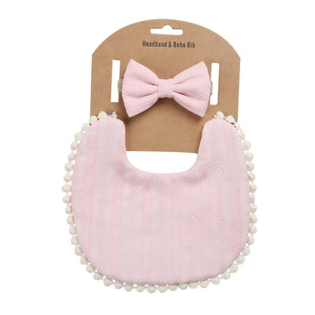 

POIUYTR Baby Bib Reversible Drool Teething Bibs Cotton Soft Absorbent Baby Bandana Bibs with Bow Headbands Set for Unisex Boys Girls