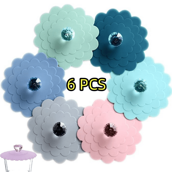 CCF Extra Large Coffee Silicone Cup Lids，Outdoor Camping Drink Mug Lid, Dust Cover (6pcs)