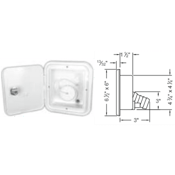 B&B Molders RV Locking Gravity Water Fill Hatch, Polar White