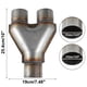thumbnail image 3 of Tubo de escape universal en forma de Y Unique Bargains 2.5 pulgadas acero inoxidable Tono plateado, 3 of 7