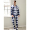 thumbnail image 3 of Richie House Men's Pajama Two-piece Pajama Set with Slippers RHM2850, 3 of 7