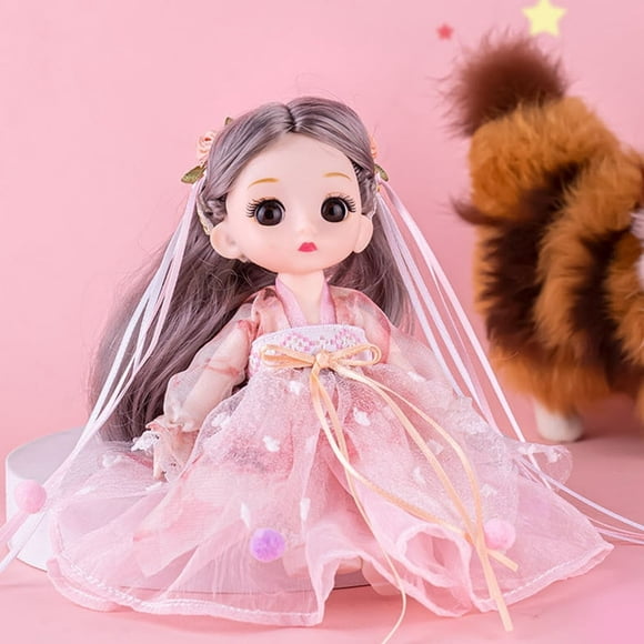 CHOK Toddler Toys Baby Toys Oriental Decorative Doll Chinese Antique 6.69-inch Doll A Dreamy Gift To Children With Beautiful Hair Accessories Toys for Kids Birthday Gifts First Birthda