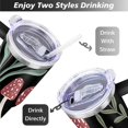 thumbnail image 5 of 40oz Colorful Botanical Mushroom Stainless Steel Flip Straw Tumbler Spill Proof Travel Cup Double Wall Vacuum Insulated Coffee Mug with Top Handle, 5 of 6