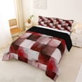 thumbnail image 2 of Homewish Red Ombre Plaid Full Size Comforter Sets,Abstract Geometric Bedding Comforter Set,Black Reversible,3-Piece,1 Comforter and 2 Pillowcases, 2 of 7