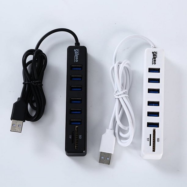 Base de expansión 8 en 1, divisor USB 2.0 HUB, 6 USB, lector de tarjetas 2 SD/TF