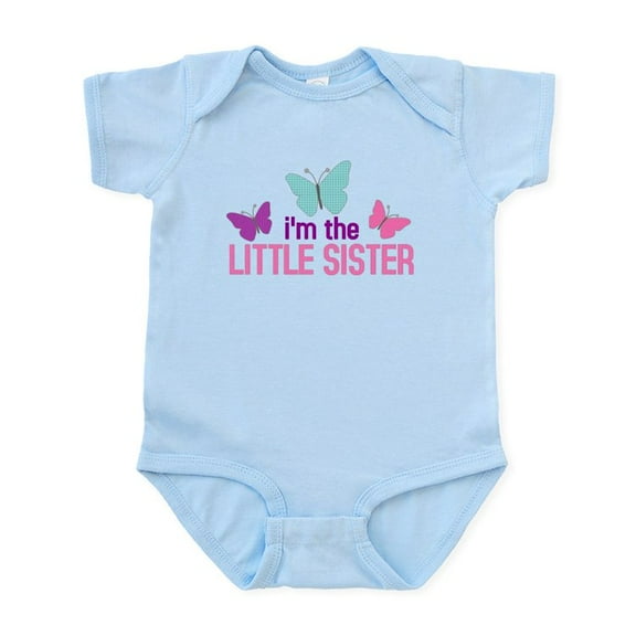 CafePress - I'm The Little Sister Butterfly Infant Bodysuit - Baby Light Bodysuit, Size Newborn - 24 Months
