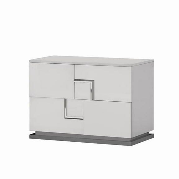 J & M Furniture 17441-NS 18 x 24 x 17 in. Infinity Premium Bianco Lucido Night Stand, White