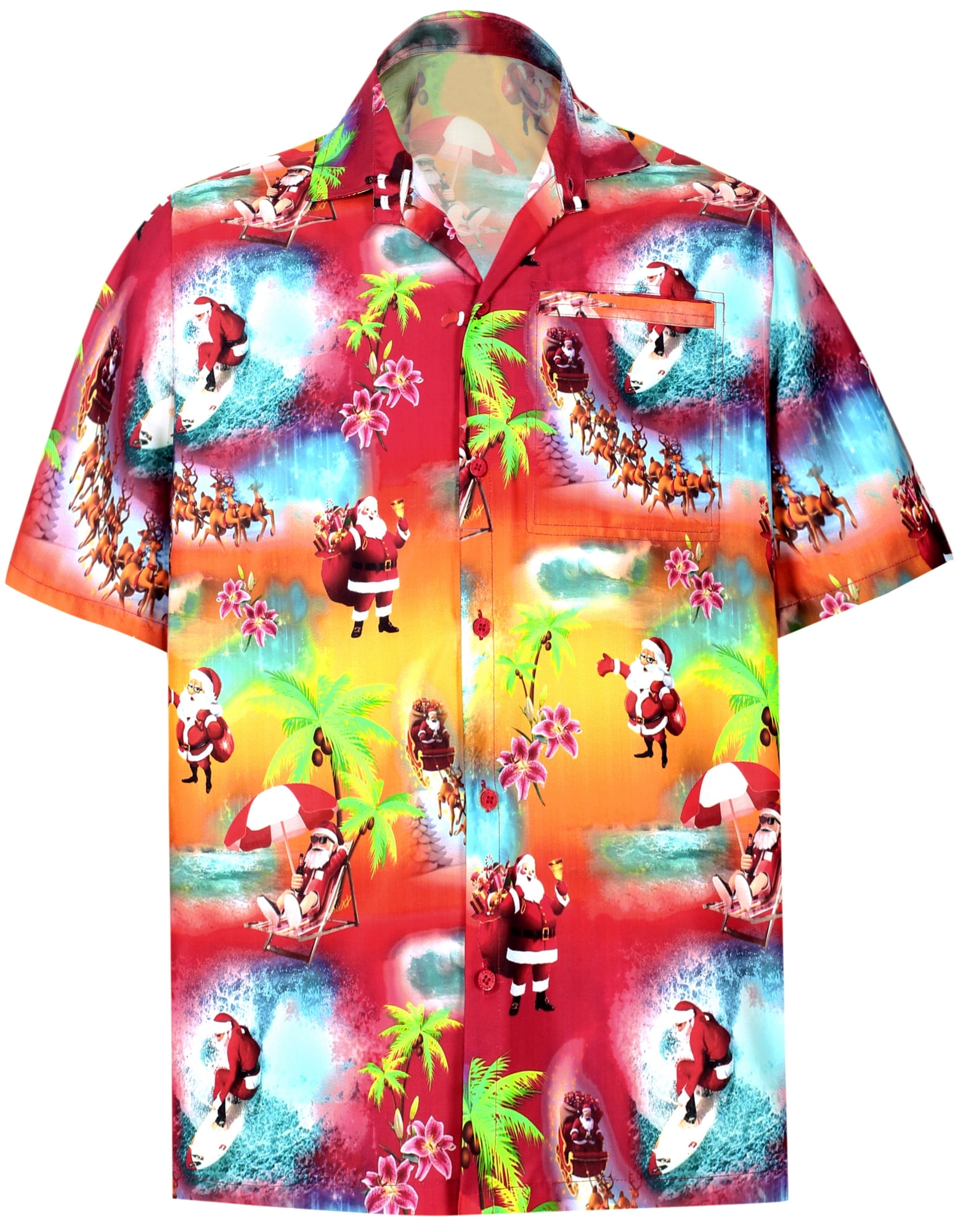 LA LEELA Womens Tropical Camp Hawaiian Blouse Shirt Casual Button Down Printed 