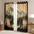 thumbnail image 2 of Homewish Boys Girls Highland Cow Curtains Pack of 2 (42x84 Each),Vintage Lodge Cabin Curtains Blackout,Farmhouse Animal Bedroom Curtains,Microfiber Bedroom Decor, 2 of 6