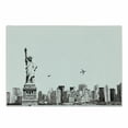 thumbnail image 1 of Urban Cutting Board, Cityscape of New York City Famous of Liberty and Skyscrapers Drawing Print, Decorative Tempered Glass Cutting and Serving Board, Small Size, White and Grey, by Ambesonne, 1 of 1