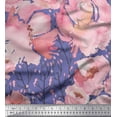 thumbnail image 1 of Soimoi Purple Moss Georgette Fabric Branch & Peach Flower Watercolor Decor Fabric Printed BTY 42 Inch Wide, 1 of 3