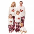 thumbnail image 2 of Pijamas familiares a juego de Navidad, diseño exclusivo de Papá Noel y ciervo, caja de regalo, conjunto de pijamas a cuadros verdes, 2 of 3