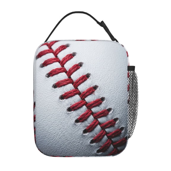 Baseball Insulated Lunch Box Reusable Lunch Bag Women Men Cooler Tote Bag For Work Picnic Travel Office Outdoors