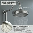 thumbnail image 6 of Boyel Living 8 in Shower System Bathroom Wall Mounted Rainfall Shower Head with Handheld Shower,Explicitly fitted 2-function Luxury Shower Faucet Set in Brushed Nickel, 6 of 10
