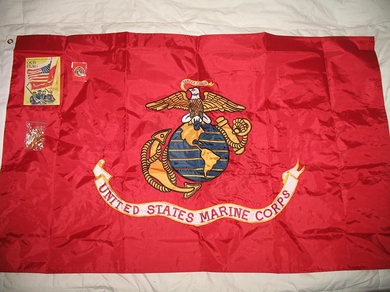 3x5 Embroidered Marines Marine Corps USMC Double Sided Nylon Flag Lot of 5 
