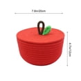 thumbnail image 3 of Ouuluon Woven Storage Basket, Cute Dustproof Storage Baskets, 8×8×5in Red Sturdy Compact Basket for Home Fruit Small Daily Items, 3 of 7