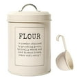 thumbnail image 1 of DOLITY Bocal de Rangement Alimentaire en Métal Blanc Rustique pour Cuisine 3 L avec Farine, 1 of 9