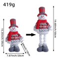 thumbnail image 3 of Christmas Plush Snowman Figurine with Retractable Telescopic Legs, Standing Xmas Holiday Decor Ornament, Festive Party Gift Doll, 3 of 7