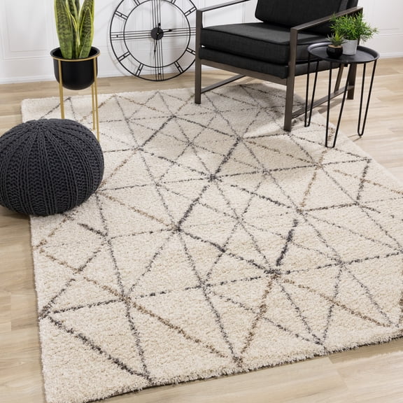 Rug Branch Contemporary Tribal/Southwestern Cream Indoor Area Rug - 5' x 8'