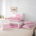 thumbnail image 6 of Castle Fairy A Personalized Initial Twin Bedding Sets 7-Piece for Girls,Princess Ribbon Bow Bedding Comforter Set,Pink Reversible,Luxury Bedroom Decor, 6 of 8