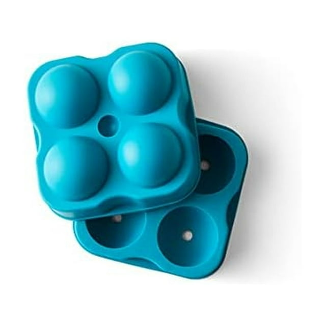 Bandeja para hielo Houdini, forma de esfera grande, silicona, 4 bolas, azul