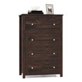 thumbnail image 1 of Gymax Commode à 4 Tiroirs 43,5'' Armoire de Rangement Commode Organisateur de Vêtements Chambre à Coucher Marron, 1 of 10