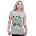 thumbnail image 4 of Single Like My Bicycle Gear Hipster Womens Fitted Plus Size Graphic Tee Brisco Brands 2X, 4 of 5